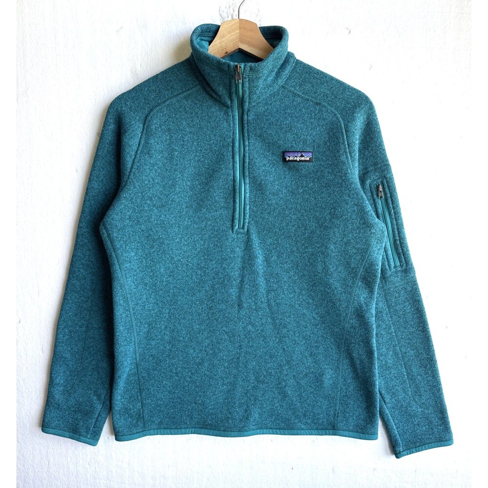 Patagonia Better Sweater 1/4 Zip Fleece Pullover Womens Medium Teal Blue Heather